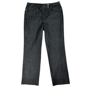 Larry Levine Wide Straight Leg‎ Jeans Size 12 High Rise Dress Trousers Y2K